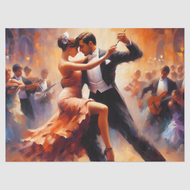 Papel De Seda Muebles de efímera danza de salón decoupage (Anverso)
