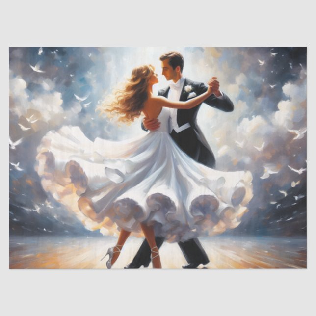 Papel De Seda Muebles de efímera danza de salón Decoupage (Anverso)