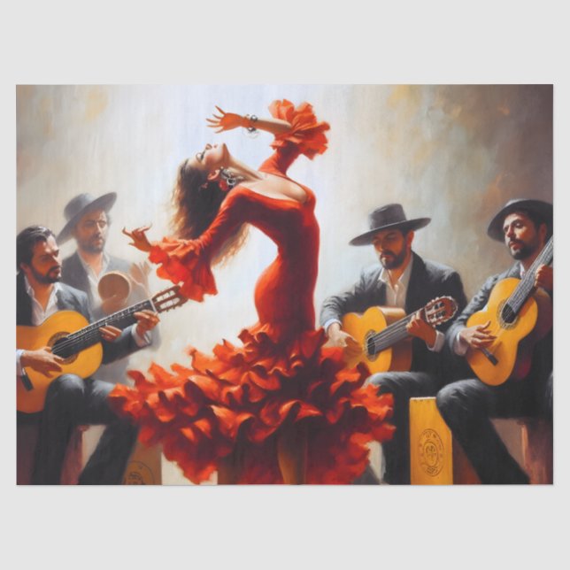 Papel De Seda Muebles de efímera danza flamenca Decoupage (Anverso)