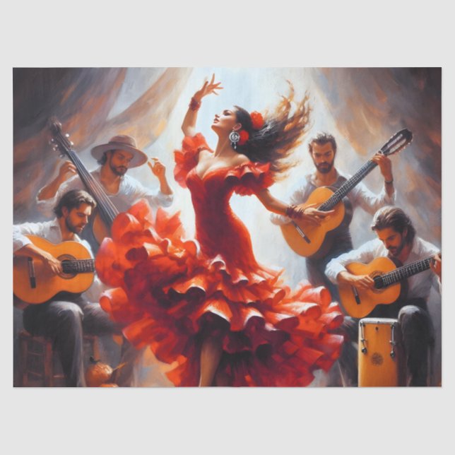 Papel De Seda Muebles de efímera danza flamenca Decoupage (Anverso)