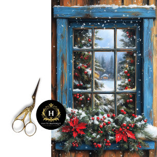 Papel De Seda Muebles de escena de ventana de Navidad Decoupage