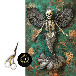 Papel De Seda Muebles de esqueleto de fantasía oscura Decoupage 