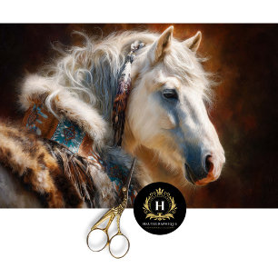 Papel De Seda Muebles de estilo western de caballo blanco Decoup