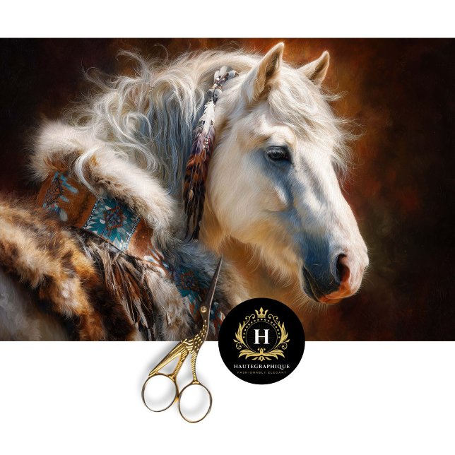 Papel De Seda Muebles de estilo western de caballo blanco Decoup (Subido por el creador)