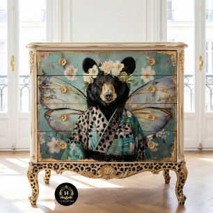 Papel De Seda Muebles de Oso Negro Decoupage