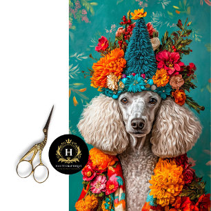 Papel De Seda Muebles de Poodle de Navidad Caprichosos Decoupage