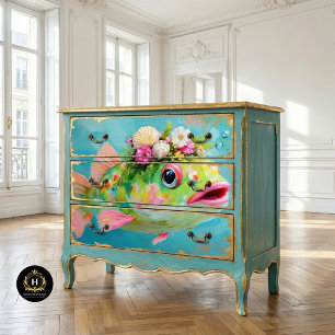 Papel De Seda Muebles decoupage de peces costeros caprichosos