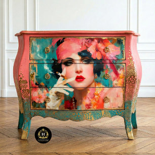 Papel De Seda Muebles Decoupage Glam Flapper Ahumado