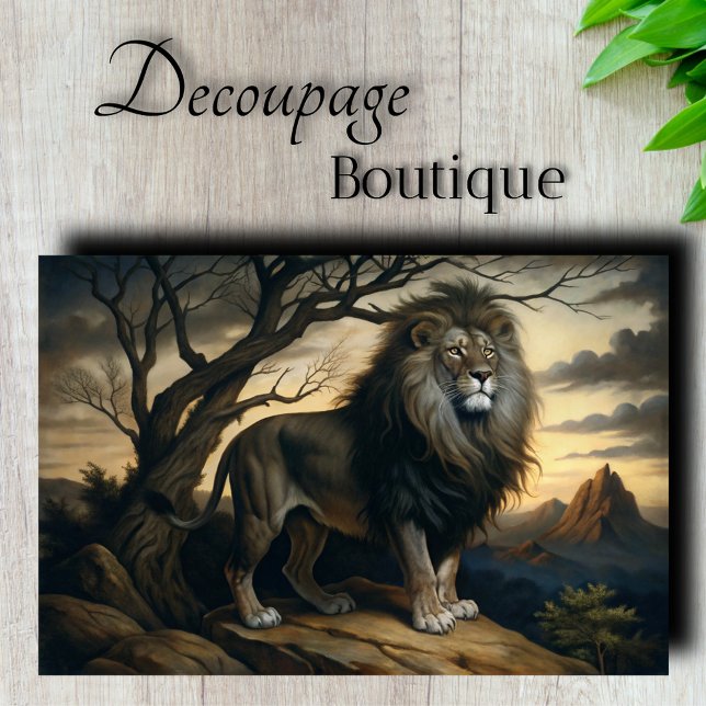Papel De Seda Muebles Decoupage León Regal (Regal Lion Decoupage Tissue Paper)