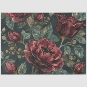 Papel De Seda Muebles Rústicos Antiguos DIY Botánica Oscura Góti