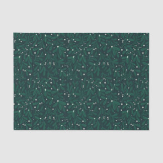 Papel De Seda Muérdago Botánico Invernal Verde Navidad