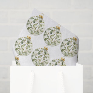Papel De Seda Muérdago Botánico Verde Salvia Navidad