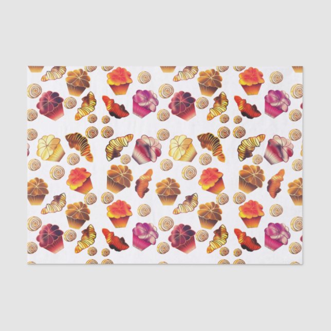 Papel De Seda Muffins, croissants y rollos de canela (Anverso)