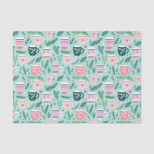 Papel De Seda Mugs de Navidades verdes y rosados