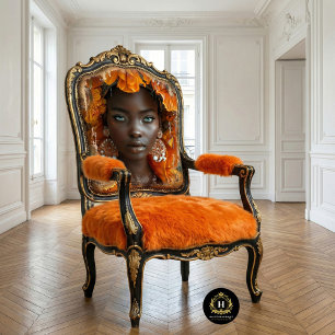 Papel De Seda Mujer Africana Americana Botánica Naranja Decoupag