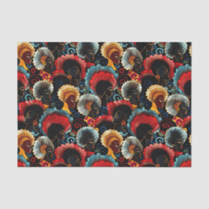 Papel De Seda Mujer Africana Étnica Elegante Patrón