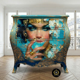 Papel De Seda Mujer Afroamericana Cóctel Azul Decoupage