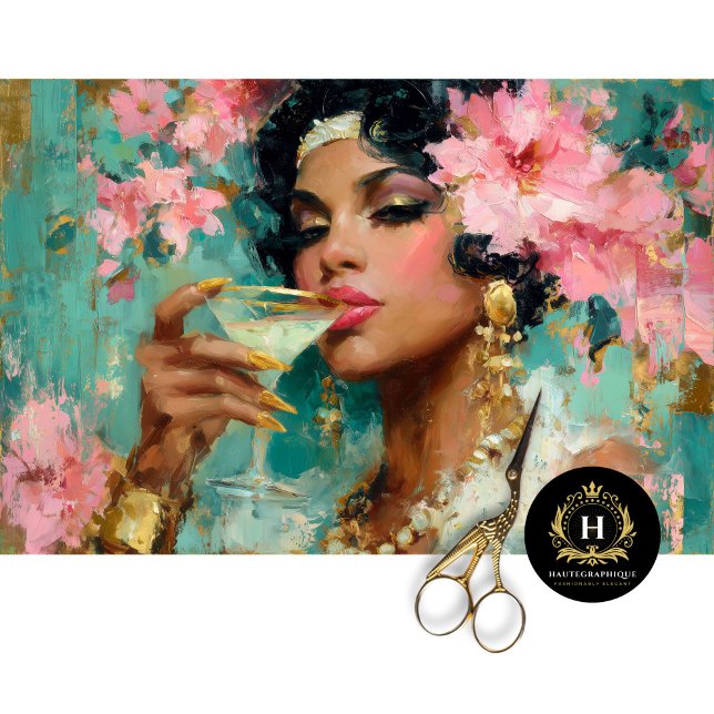 Papel De Seda Mujer afroamericana con desenlace martiní (Subido por el creador)