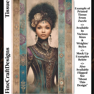 Papel De Seda Mujer Afroamericana, Decoupage Barroco DY2L