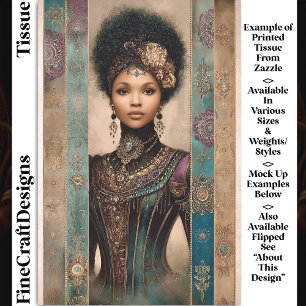 Papel De Seda Mujer Afroamericana, Decoupage Barroco DY2R