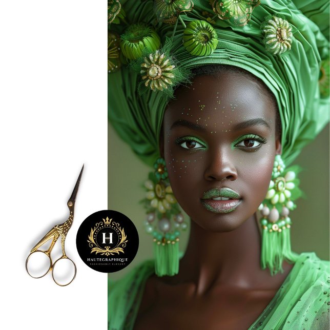 Papel De Seda Mujer Afroamericana Glamour Verde Decoupage  (Subido por el creador)