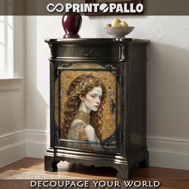 Papel De Seda Mujer Art Nouveau con flores - tributo a Klimt  (Subido por el creador)
