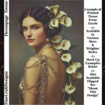 Mujer Art Nouveau y Lillies EZ7L Decoupage de los 