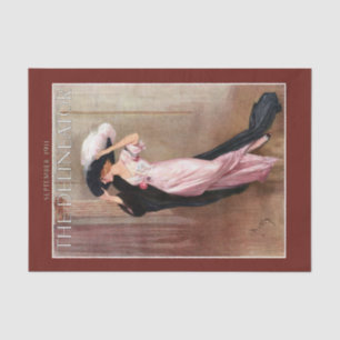 Papel De Seda Mujer atractiva de Edwardian del vintage en