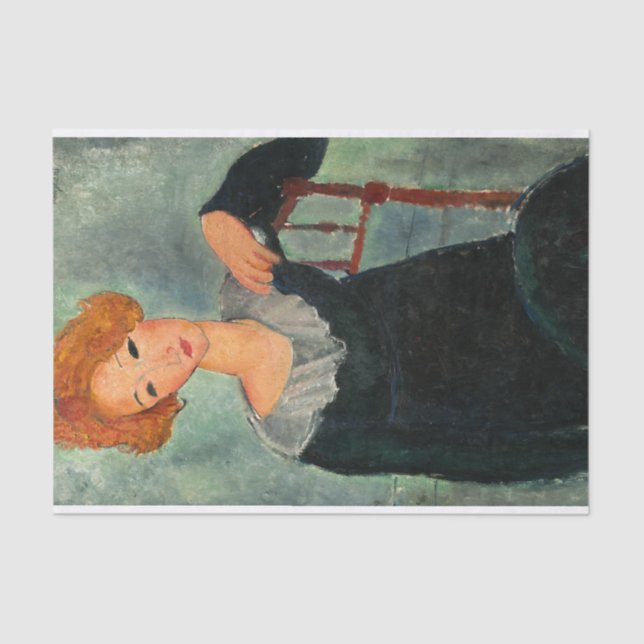 Papel De Seda Mujer con cabello rojo de Amedeo Modigliani (Anverso)