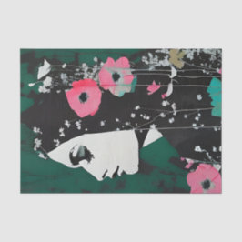 Papel De Seda Mujer con flores en el pelo