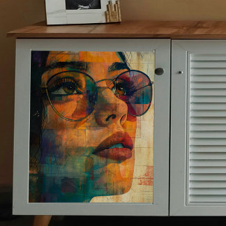 Papel De Seda Mujer con Gafas de Sol Decoupage