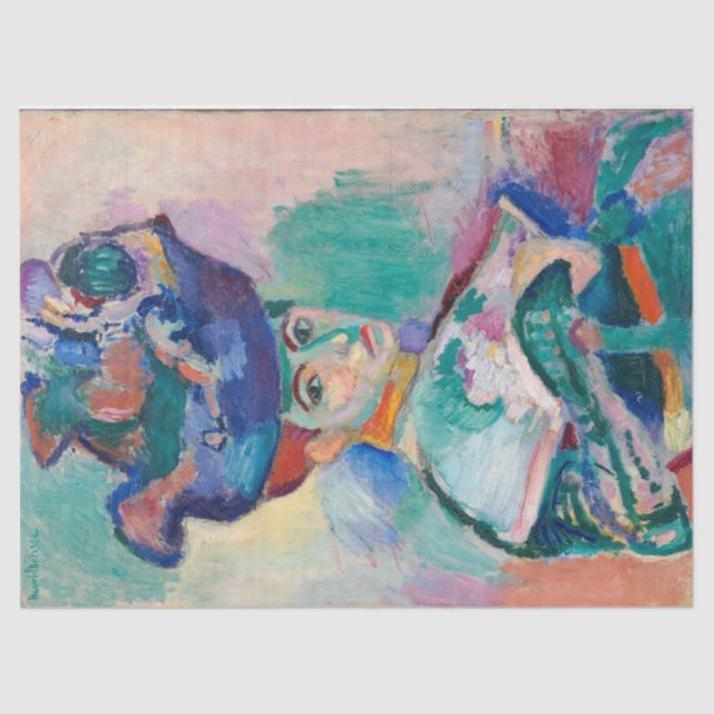 Papel De Seda Mujer con Gorra de Henri Matisse (Anverso)