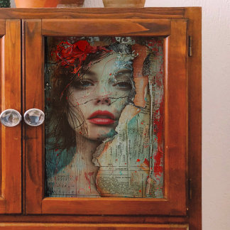 Papel De Seda Mujer con Labios Rojos Decoupage
