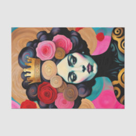 Papel De Seda Mujer con mancha de oro