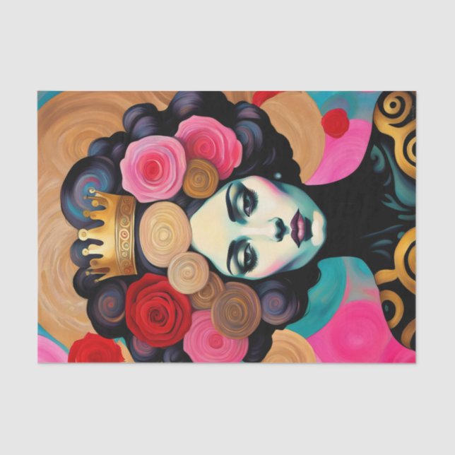 Papel De Seda Mujer con mancha de oro (Anverso)