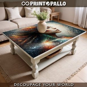 Papel De Seda Mujer con mosaico en colores pastel