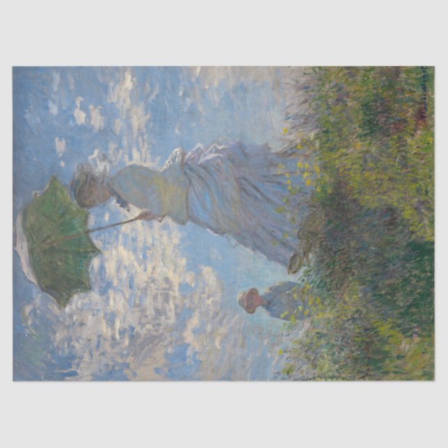 Papel De Seda Mujer con parasol de Claude Monet (Anverso)