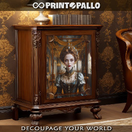 Papel De Seda Mujer con traje renacentista en una habitación bar