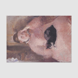 Papel De Seda Mujer con un gato (por Edouard Manet)