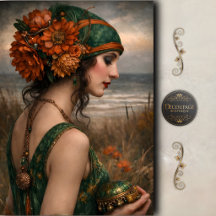 Mujer Costera Floral Boho Decoupage