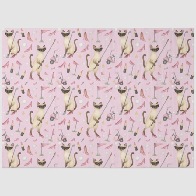 Papel De Seda Mujer de golf con tema para despedida de soltera r (Anverso)