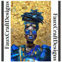 Papel De Seda Mujer de Labios Azules con Piel Oscura Decoupage F