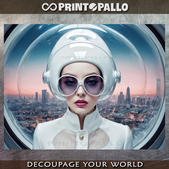 Papel De Seda Mujer de los años 50 con grandes anteojos y plexig (Subido por el creador)