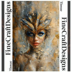 Papel De Seda Mujer de Mascarada Pintura al Óleo Decoupage Derec