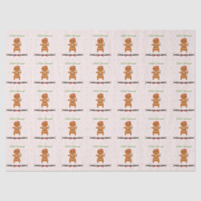 Papel De Seda Mujer de pan de jengibre de Navidad (Anverso)