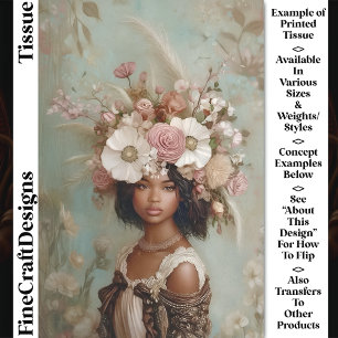 Papel De Seda Mujer de raza mixta, cobertura de calor floral CP1