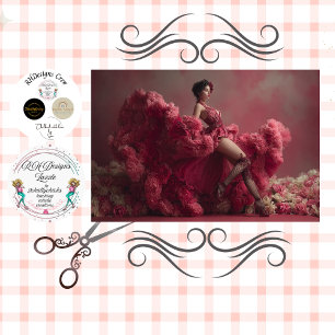 Papel De Seda Mujer decoupage Fantasía Floral Corsé San Valentín