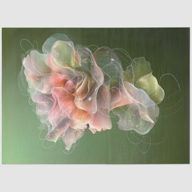 Papel De Seda Mujer descompuesta con diseño floral intrincado (Anverso)