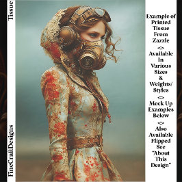 Papel De Seda Mujer Distópica De Steampunk En La Desaparición De