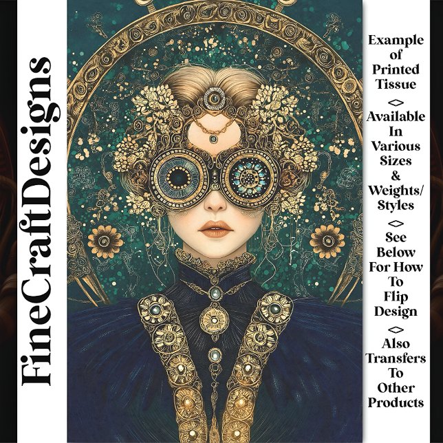 Papel De Seda Mujer Elaborada Fantasía Steampunk Y4 Decoupage (Subido por el creador)